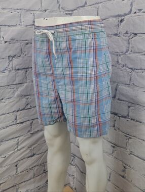 NEW Polo Ralph Lauren Men's Swim Shorts Blue Check Classic Fit large 35-39"waist